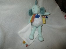 Doudou et Campagnie Paris Calinosaure Dino Puppet Teal Doll Plush 10" jolijou