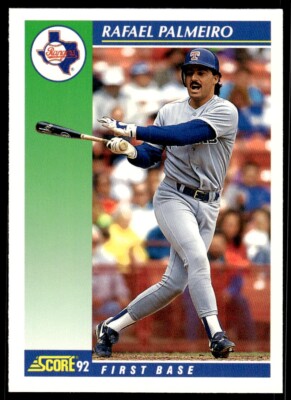 1992 Score Baseball Card Rafael Palmeiro Texas Rangers #55