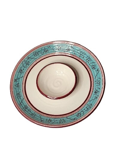 Plato para servir astillas y salsas de gres festivo Foto 2 de 4