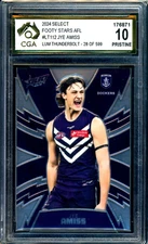 2024 Select AFL Luminous THUNDERBOLT Jye Amiss Graded CGA 10 Fremantle Dockers