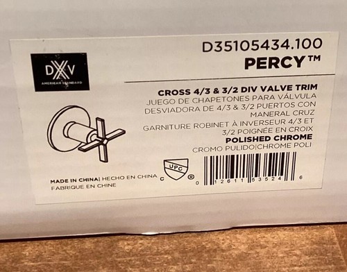 Nuevo DXV Percy Cromo Pulido Válvula Desviadora Manija Cruzada Kit de Ajuste D35105434.100 - Imagen 2 de 10
