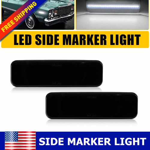 Smoked White Front Fender Side Marker Lights Lamps For 1971-1976 Dodge Coronet 2