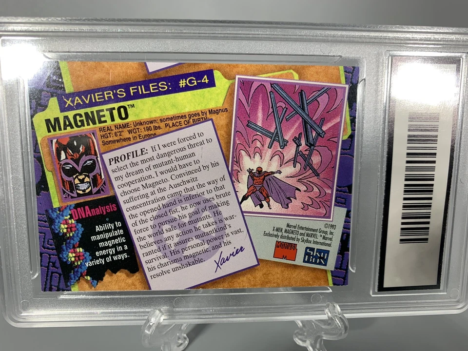Skybox Marvel X-Men 2 1993 Magneto Gold Foil Chase GMA 10 (Low Pop, PSA Pop 1)🔥 Foto 2 de 2