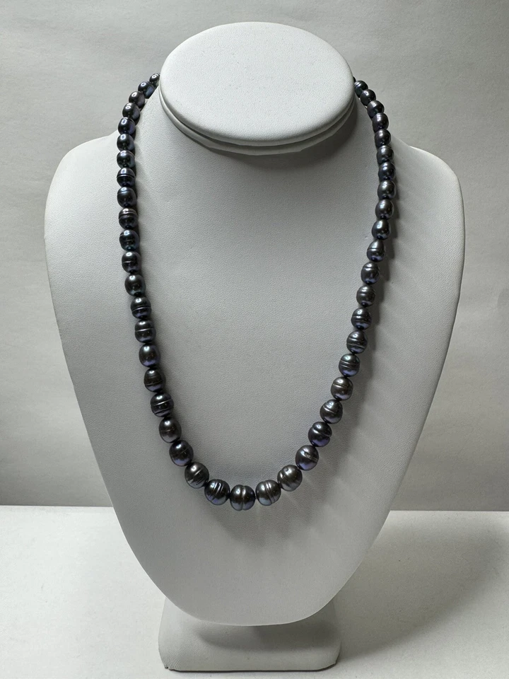 Collar Honora púrpura iridiscente peal cultivado broche 925 Foto 2 de 4