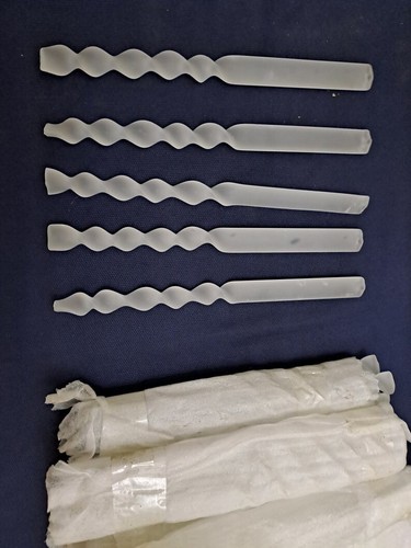 large lot of 80 pieces Murano frosted glass rods for chandelier parts 8" long.. - Picture 2 of 2