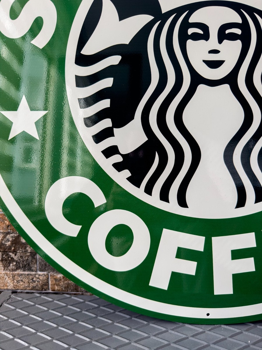 Vintage Starbucks Coffee Heavy Metal Sign - XXL 