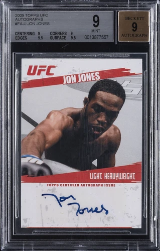 2009 TOPPS UFC AUTOGRAPHS JON JONES ROOKIE RC BGS 9 AUTO 9