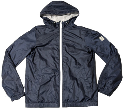 TOM TAILOR DENIM Men Medium Blue Zip Hooded Lightweight Windbreaker Jacket