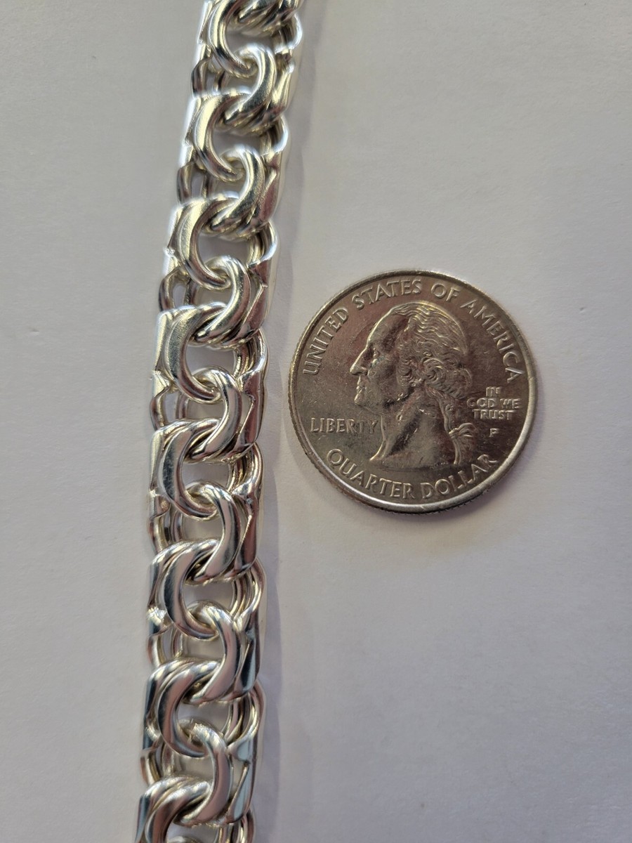 925 Sterling Silver Chino Link Bracelet 68g 9inch Hand Made 925 Sterling Silver Chino Link Bracelet 68g 9inch Hand Made