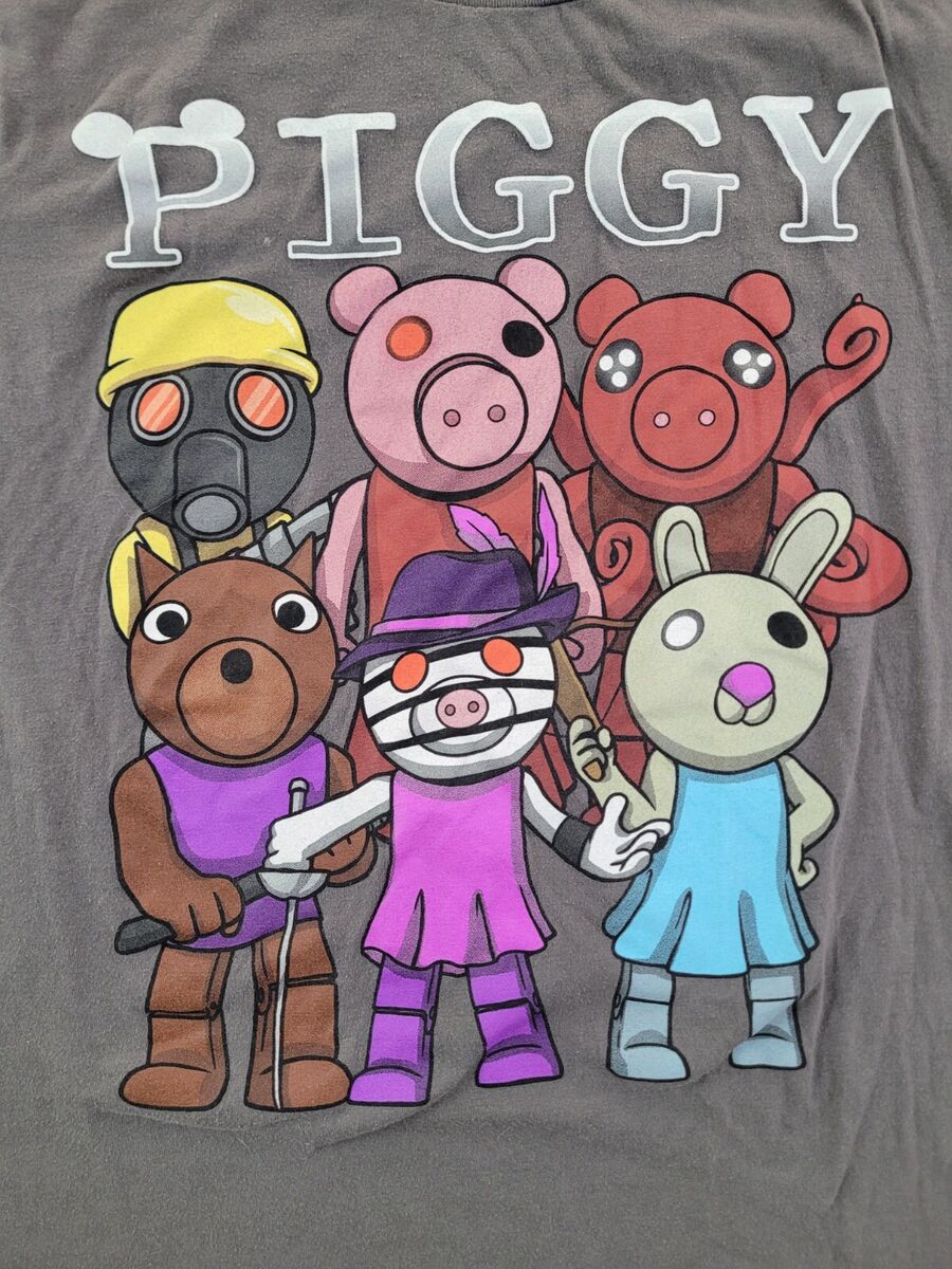 Piggy Roblox Characters Gray Graphic Tee Youth Size XL (27)