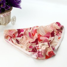 5 Pairs/lot 100 Silk Women's Low Waist Print Underwear Briefs Lingerie Panties