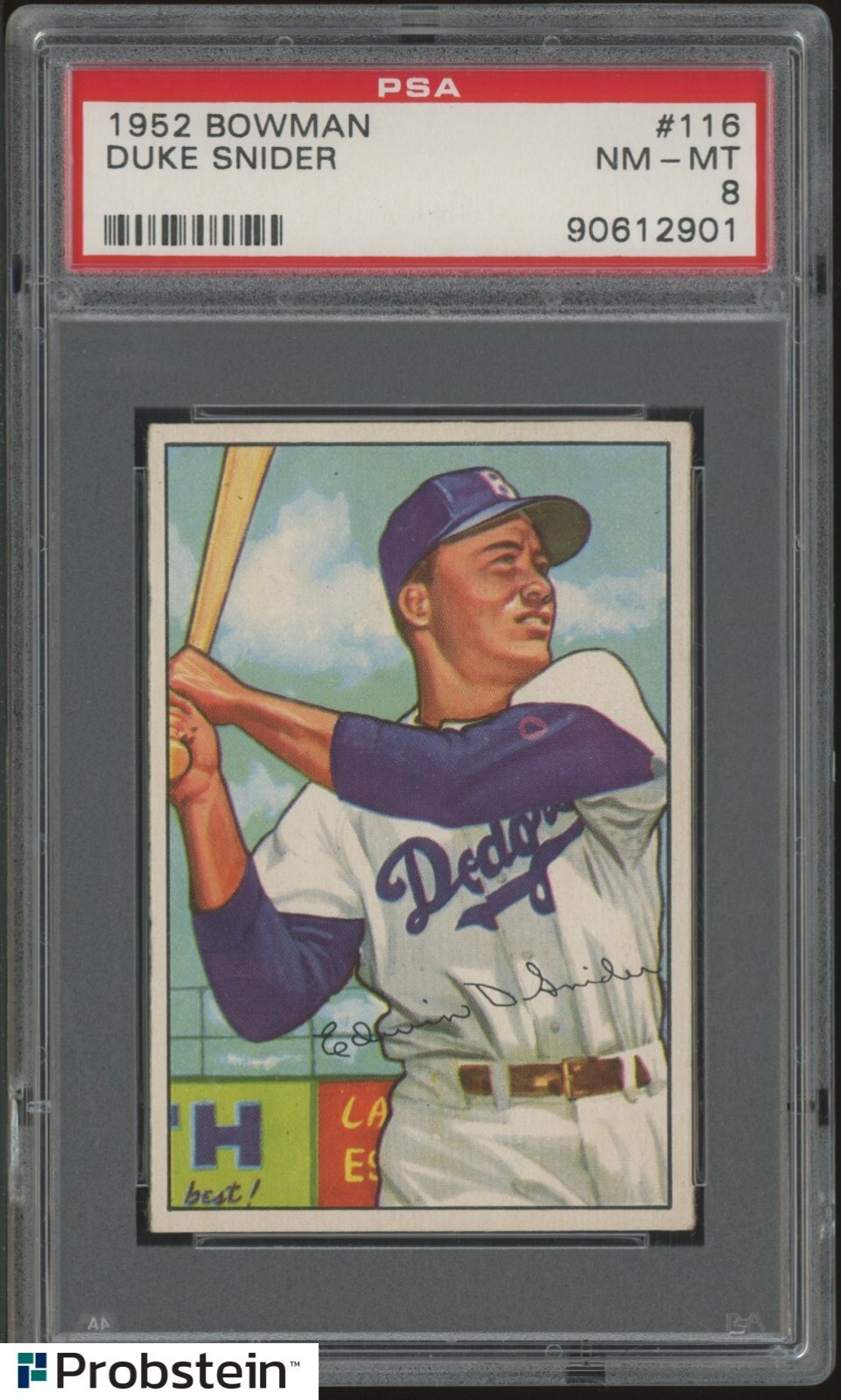 1952 Bowman #116 Duke Snider Brooklyn Dodgers HOF PSA 8 NM-MT