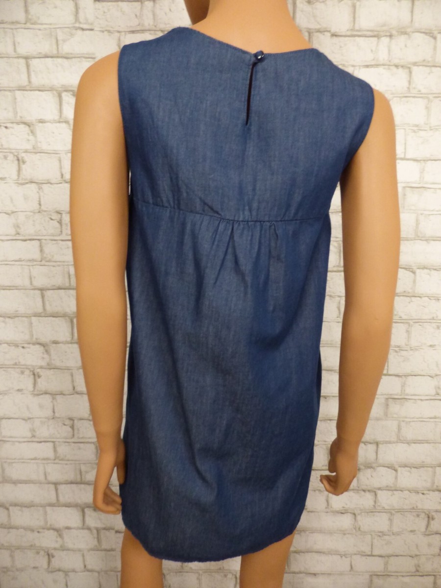 as u wish denim dress As U Wish Girls' 7-16 Sleeveless Dress - Ivory/Denim