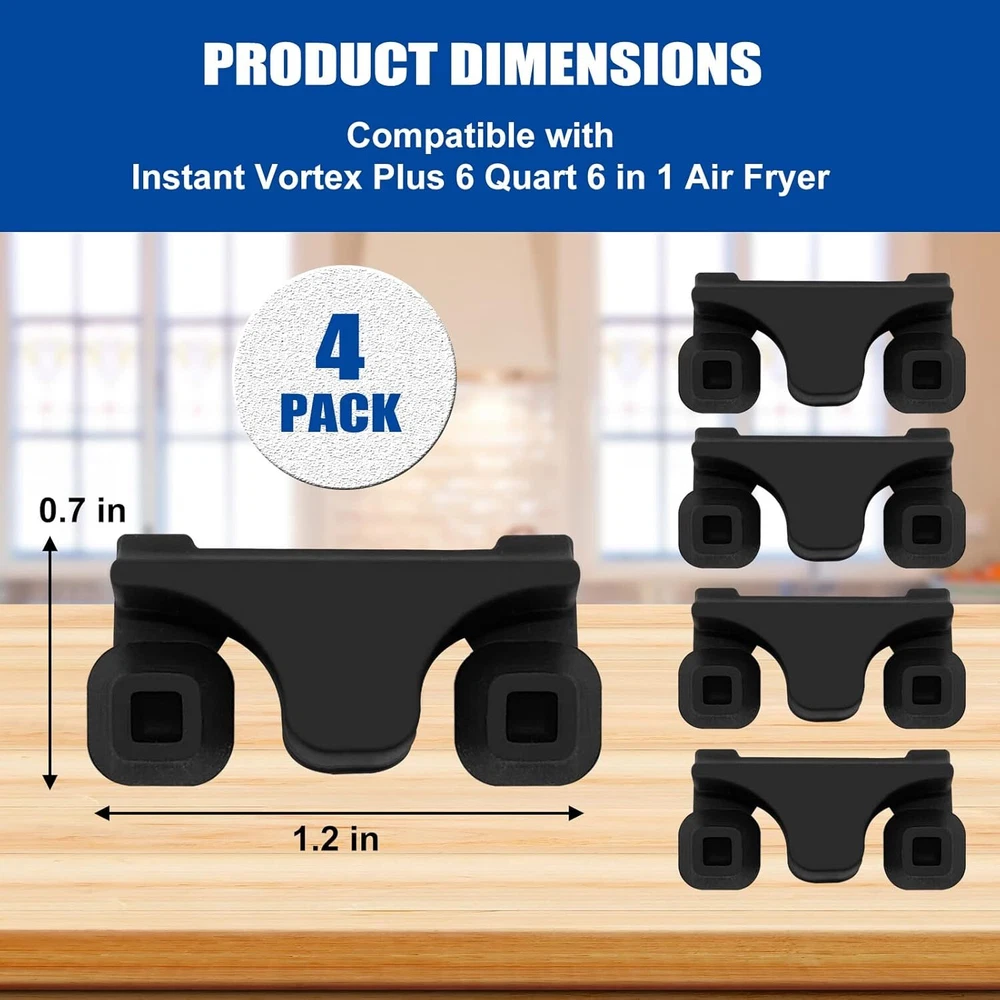 Air Fryer Rubber Bumpers, 4 Packs Replacement Parts for Black Air Fryer Rubber Bumpers, 4 Packs Replacement Parts for Black