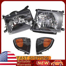 For 1998-2000 Toyota Tacoma 2wd Black Headlights Corner Lights Leftright