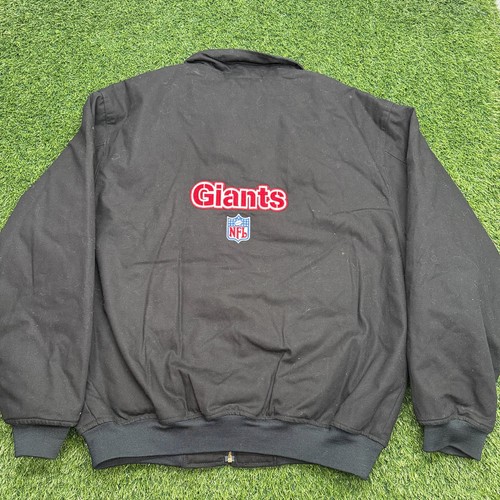New York Giants Canvas Bomber Jacket Mens Large L Black Corduroy Collar NFL - Picture 6 of 6
