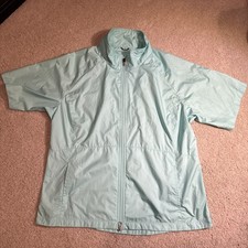 Zero Restriction Sea Green Full Zip Short Sle...