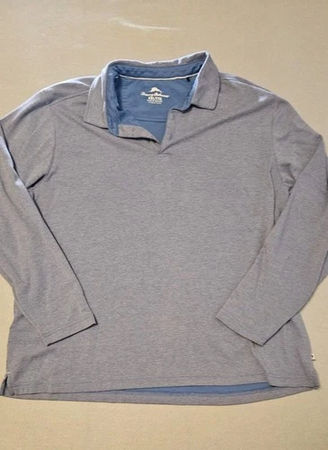 Tommy Bahama New With Tags Men’s Long Sleeve Polo Blue Heather Shirt XXL 2XL image 3
