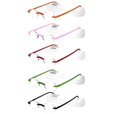 Calabria 715 Flexies Rimless Reading Glasses 3.50 Celery/Ebony/Fuchsia/Red/Tang