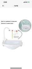 2-in-1 Outdoor Garden Water Fountain and Faucet No-Punch Bathroom Wash Basin