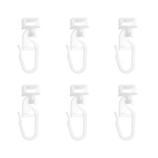 40Pcs White Plastic Curtain Hooks 34mm Curtain Rail Hooks Compatible with Swi...