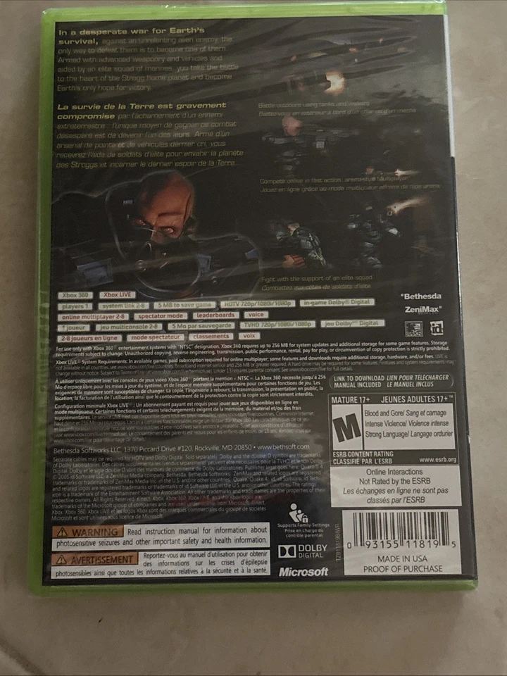Quake 4 (Microsoft Xbox 360, 2005) Sealed - Image 2 of 4