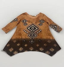 NWT Aztec Print Rhinestone Blouse Top By Collections ETC Women XL Boho Western