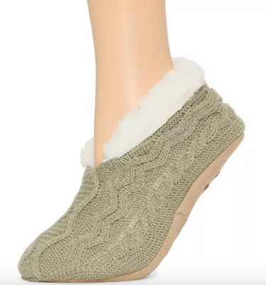 Mixit Womens 1 Pair Slipper Socks, Green Sz XL