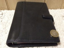 BN Filofax Lockwood personal organiser deluxe leather black with inserts