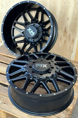 22'' XM 900 Satin Black Dually Wheels 35'' RT Tires 8X200 Ford