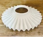 Antique 19th C. Victorian White Milk Glass Ruffled Pattern Petticoat Lamp Shade