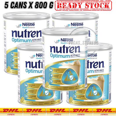 5X Nestle Nutren Optimum Complete Nutrition Milk Vanilla Flavor 800g FREE SHIP