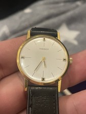 VINTAGE MENS TISSOT GOLD PLATED MECHANICAL WRIST WATCH ORIGINAL BOX FREEPOST UK