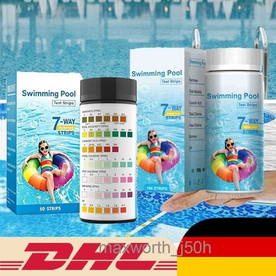 50/100pcs Pool Test Strips, 7 in 1 Quick Accurate Swimming Pool Test Kit