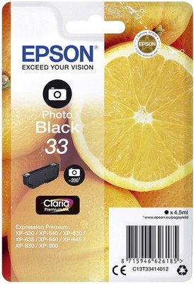 Original Epson Druckerpatrone T3341 schwarz für EXPRESSION PREMIUM XP-900 XP 900