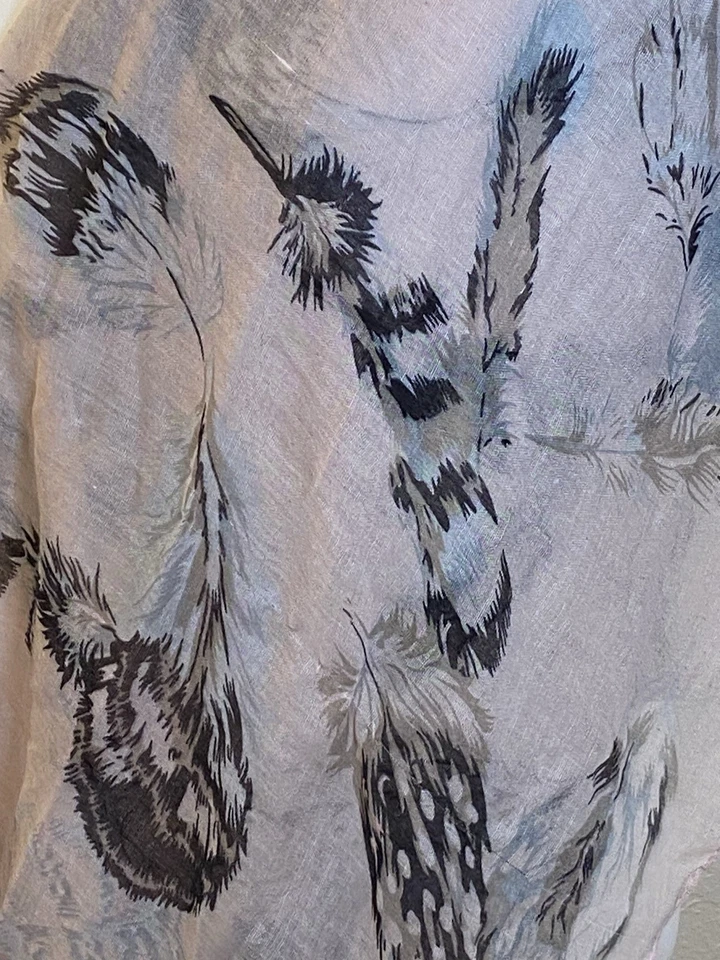 Mujer Claro Pétalo Rosa Cuello Infinito Bufanda Estampada Plumas Hada Verano Elegante Foto 4 de 4