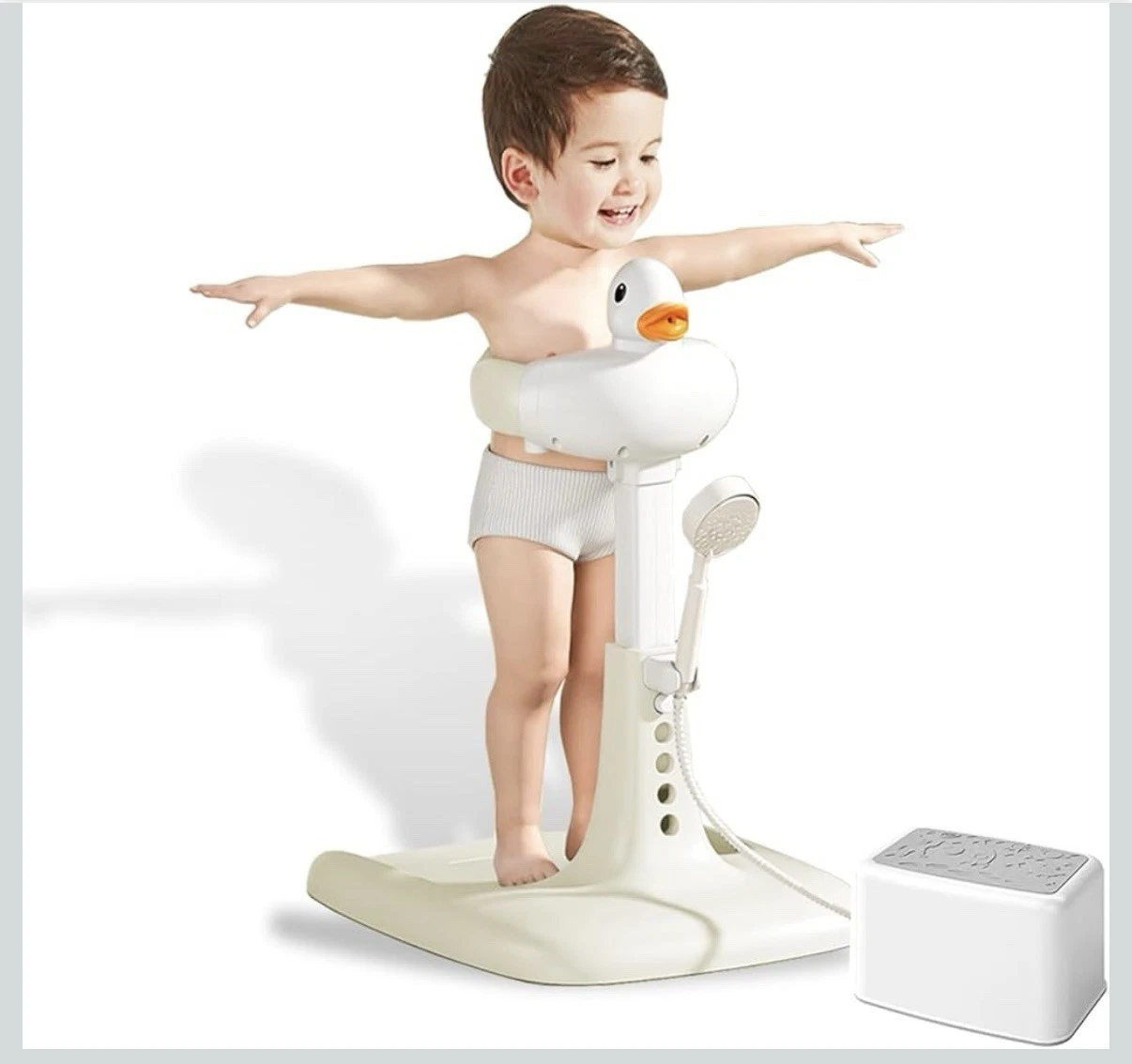 Adjustable Height Baby Standing Bath Bathing Device Wash Seat For Kids Boy Girl