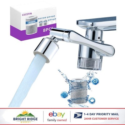 Sink Faucet Water Filter with 9 Replacement Cartridges and Adjustable Flow Rate
