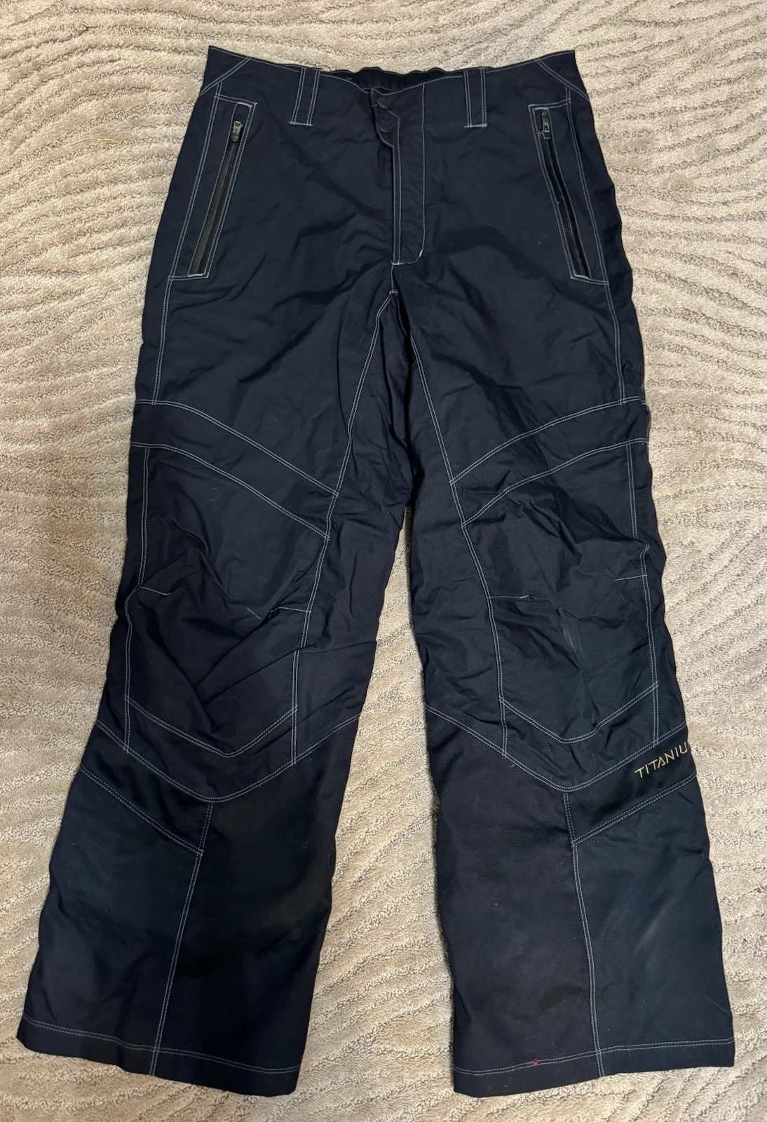Columbia Titanium Snow Pants Black Ski Snowboard Mens L Omnishield Waterproof