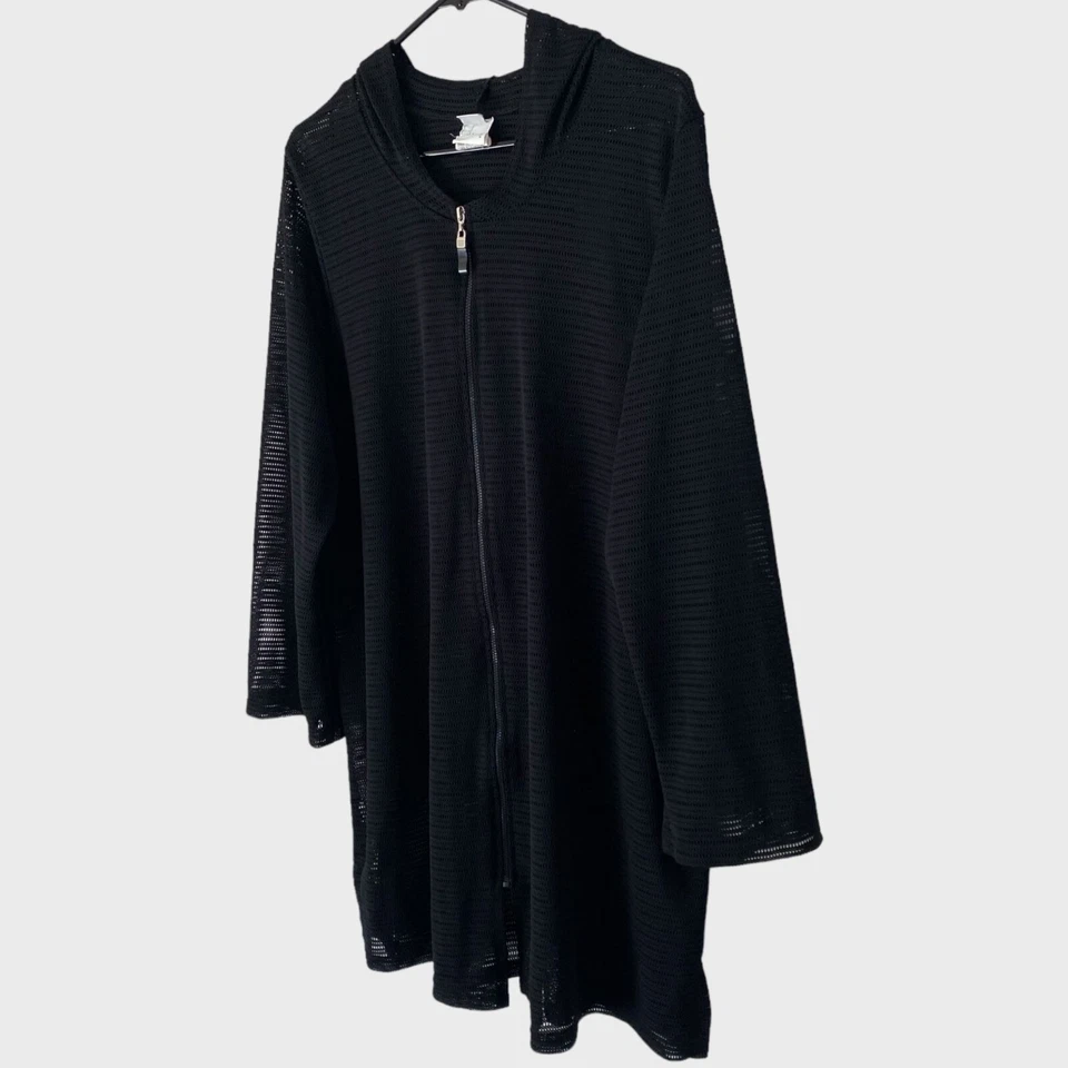 Винтажный Baltex сетки купальник прикрытие женщин размер 1 X черная сетка с капюшоном молнии - Изображение 2 из 4