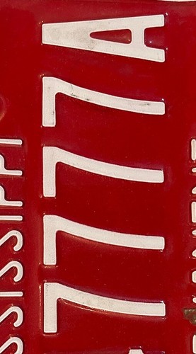 QUADRUPLE 7 license plate 7777 repeating Digit RedTriple 7777A Permanent - Picture 6 of 9