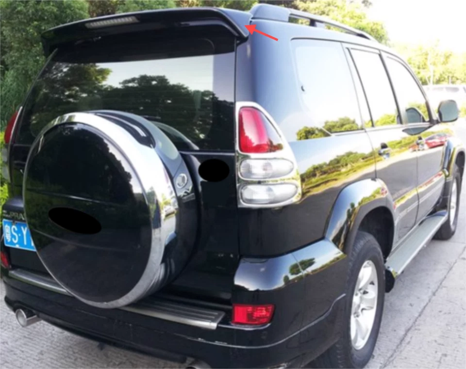 Светодиодный задний спойлер на крышу подходит для Toyota Land Cruiser Prado FJ120 2003-2009 годов выпуска глянцевый черный - Изображение 3 из 4