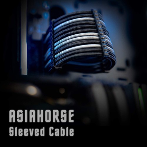 Stylish Black-Grey Braided PSU Extension Kit - 30cm for Elegant Builds - Picture 8 of 10