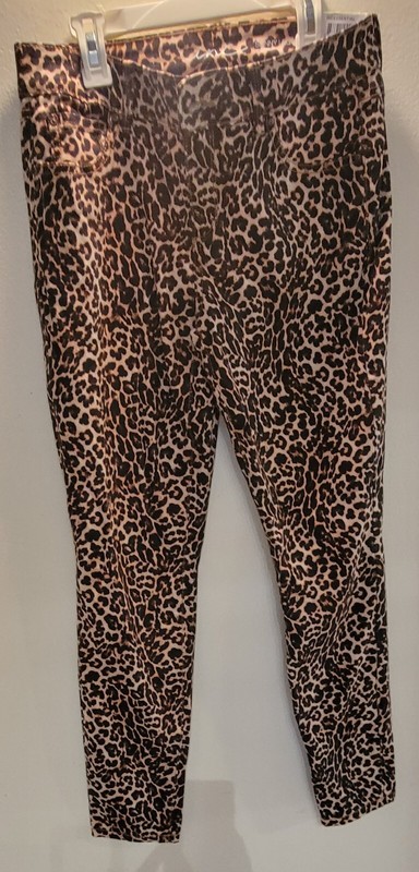Inc Leopard Skinny Leg Jeans Size 4 P Black  Denim NWT