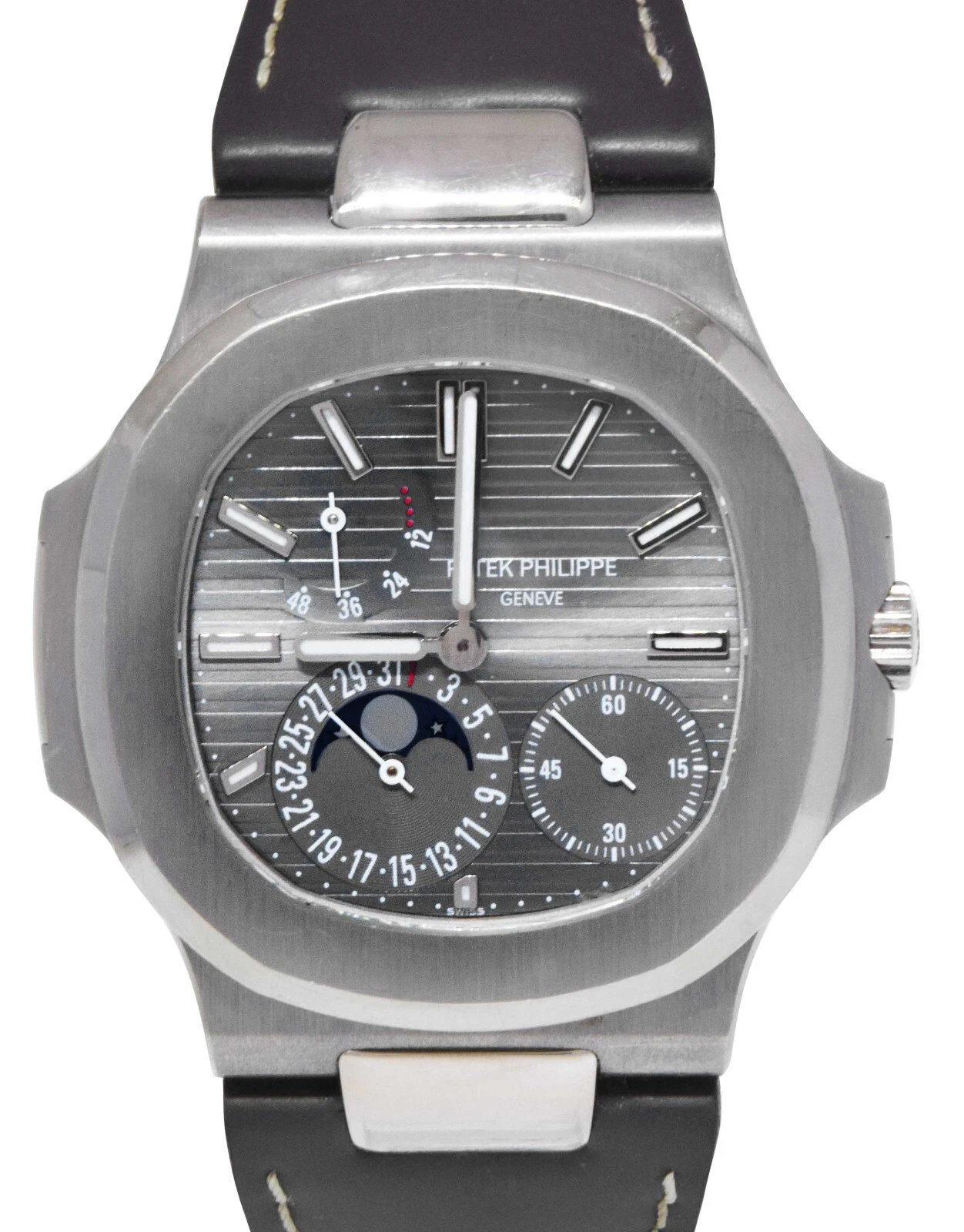 Patek Philippe — Patek Philippe 5712 Nautilus Complication 18k White Gold Watch B/P 5712G-001