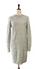 MICHAEL MICHAEL KORS Gray Merino  Wool Blend Crew Neck Sweater Dress Small