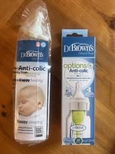 NEW Dr. Brown's Natural Flow Anti-Colic Options Narrow Baby Bottle 4oz Lot of 2