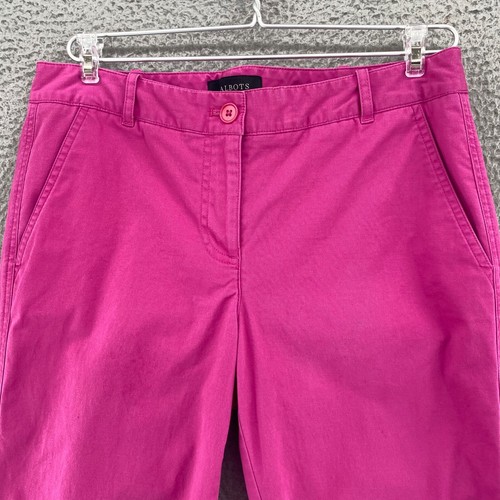 Talbots Pants Womens 6 Pink Signature Fit Twill Stretch Cropped Capri Tapered - Picture 2 of 13
