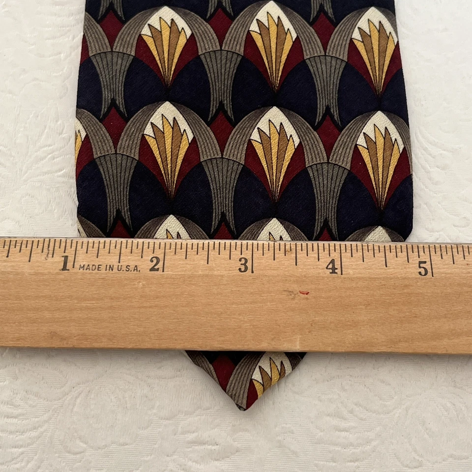 Corbata para hombre John Henry Ruffini Louis Roth azul geométrica 100 % seda EE. UU. Lote 3 Foto 3 de 4