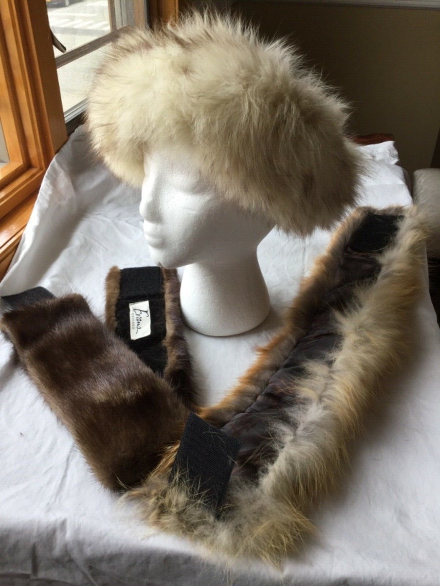 Vintage FOX FUR HEADBAND COLLAR White Fox Only S/M | eBay display picture 1